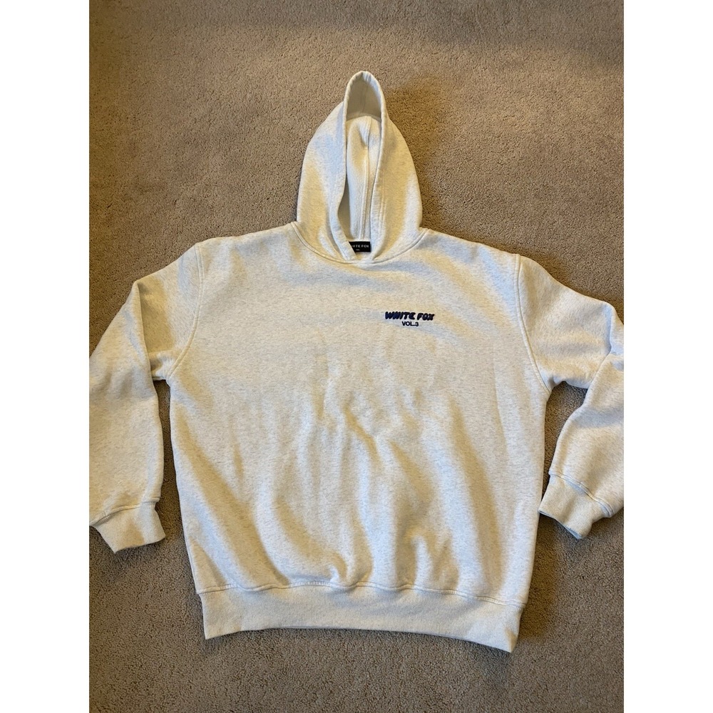 White Fox Vol.3 Hoodie Womens M/L Light Grey Pullover Sweatshirt Streetwear